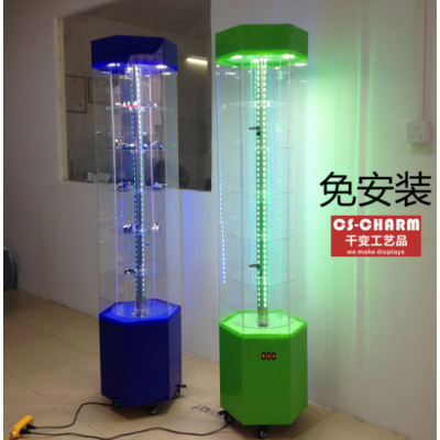 Acrylic LED light Rotating Display, Locking Security Cabinet ShowCase