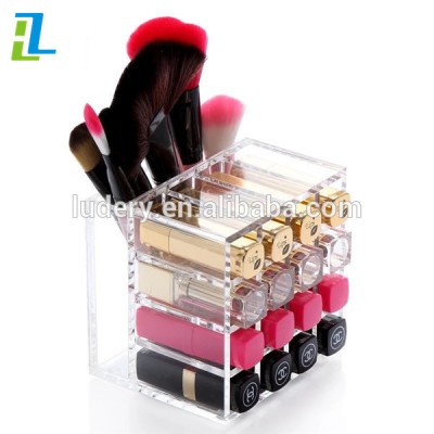 Wholesale acrylic makeup organizer with drawers display storage box