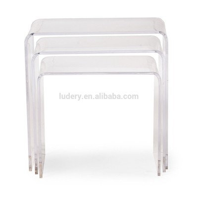 Acrylic Stackable Nesting End Side Tables - Clear