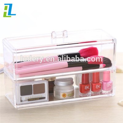 High Quality acrylic plexiglass makeup cosmetic organizer with mirror