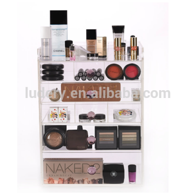 Factory shopping acrylic sign storage box rotating makeup organizer